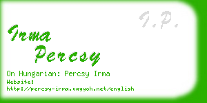 irma percsy business card